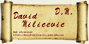 David Milićević vizit kartica